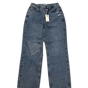 NWT Good American 6/28 Duster Tapered Blue Jeans